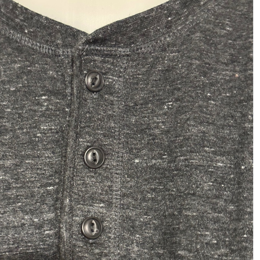 Goodfellow & Co‎ Henley Shirt Mens XL Charcoal Gray Good Heathered Long Sleeve